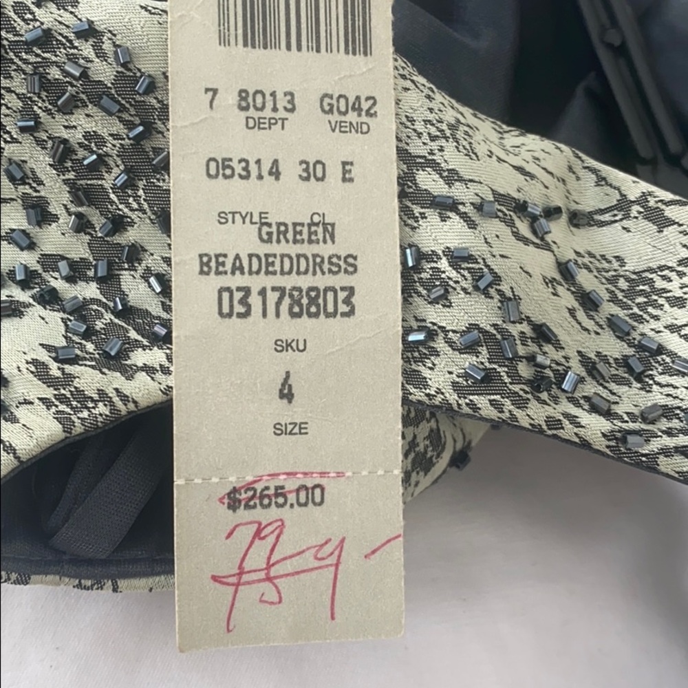 Cache Snake Print Beaded Dress Size 4 - image 6
